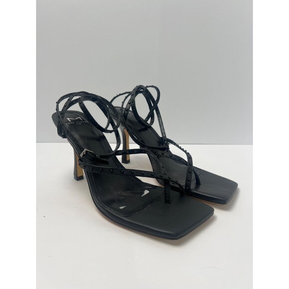 Marc Fisher LTD Dallin Black Strappy Studded Heeled Sandals Size 9M - Picture 3 of 8